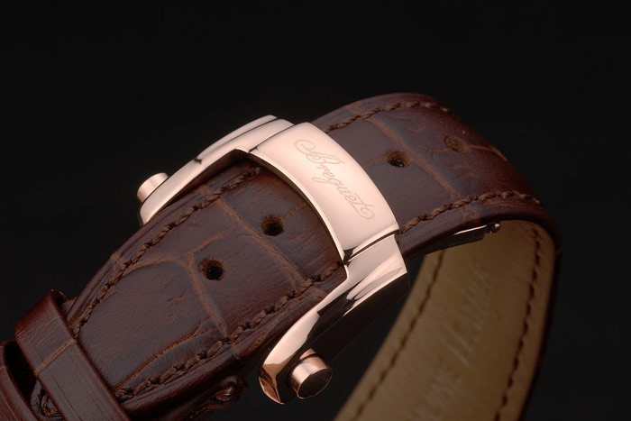 Complications Breguet Classique Or Rose Marron foncé Bracelet en cuir 80154-5