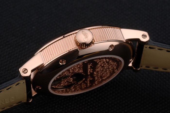 Breguet Classique Complications Or Rose Case bracelet en cuir noir 80156-1