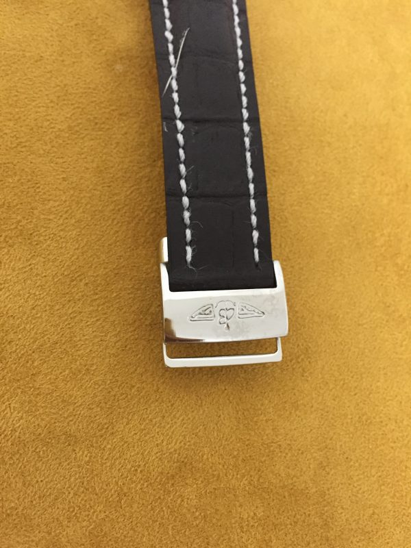Swiss Breitling Navitimer cadran noir en cuir noir Boîtier en acier de sangle-7
