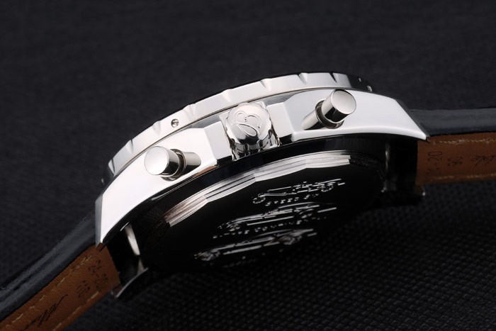 Swiss Breitling Bentley Noir Croco Bracelet en cuir cadran noir 80286-1