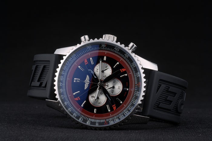 Bracelet en caoutchouc noir noir Breitling Dial Chronographe 80182-3