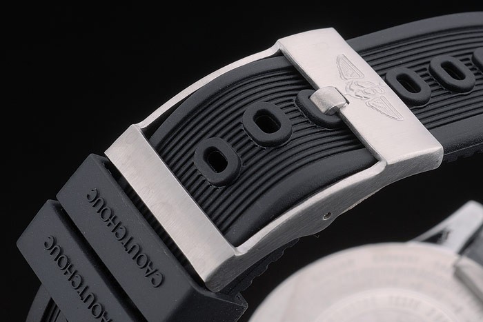 Bracelet en caoutchouc noir noir Breitling Dial Chronographe 80182-4