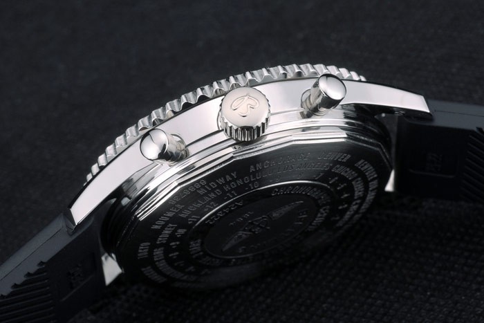 Bracelet en caoutchouc noir noir Breitling Dial Chronographe 80182-6