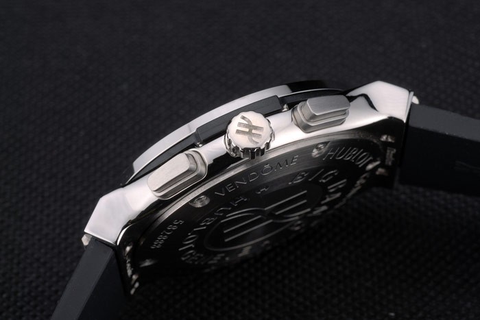 Hublot Big Bang bracelet en caoutchouc noir Bleu Checkered Dial 80199-7