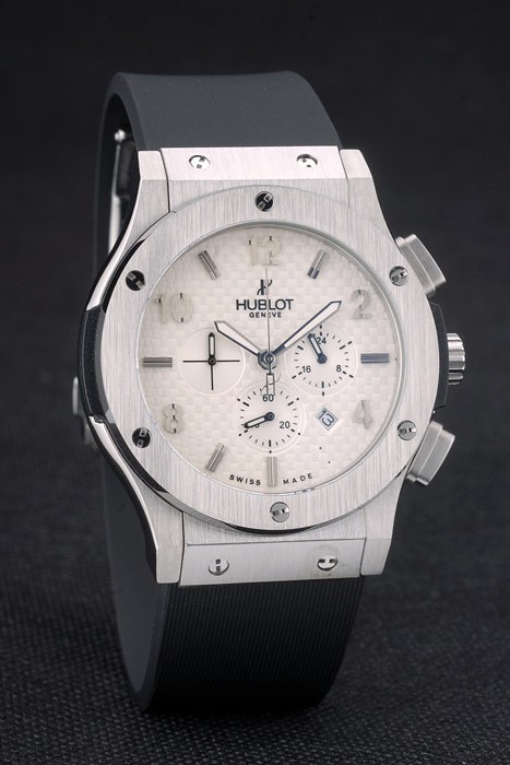 Hublot Big Bang bracelet en caoutchouc noir blanc Checkered Dial 80197-1