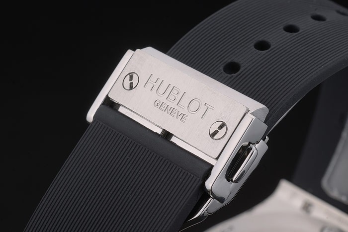 Hublot Big Bang bracelet en caoutchouc noir blanc Checkered Dial 80196-4
