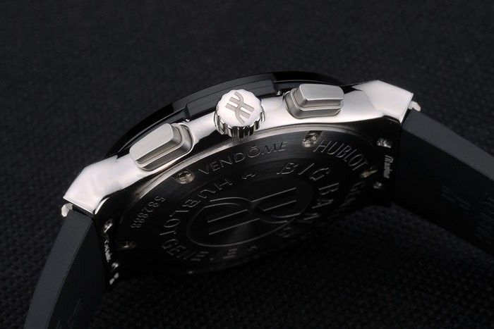 Hublot Big Bang bracelet en caoutchouc noir blanc Checkered Dial 80196-7