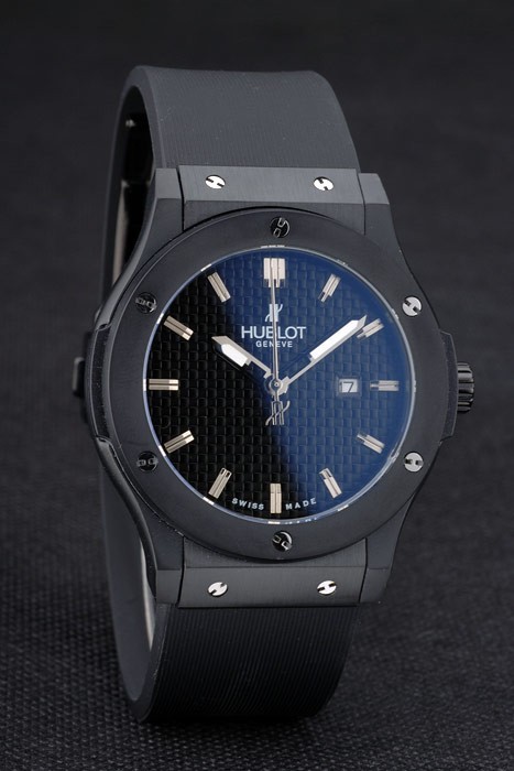 Hublot Big Bang bracelet en caoutchouc noir Noir Checkered Dial 80193-1