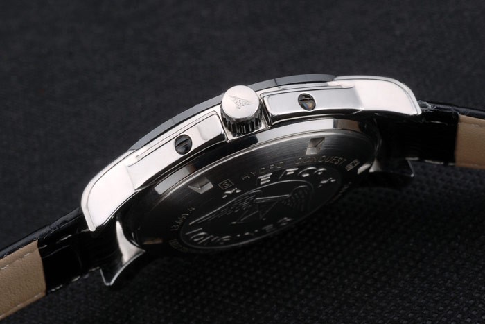 Longines HydroConquest bracelet en cuir noir Noir Tachymeter Céramique Cadran Noir 80225-9