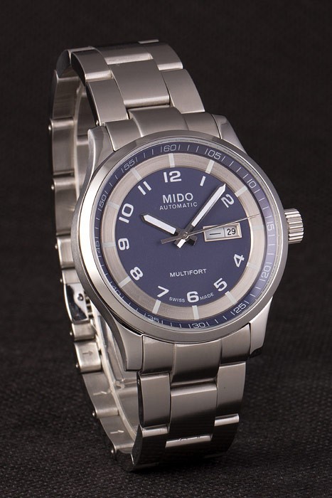 Acier inoxydable Mido Multifort Gris Strap-Cadran Argent 80295-1