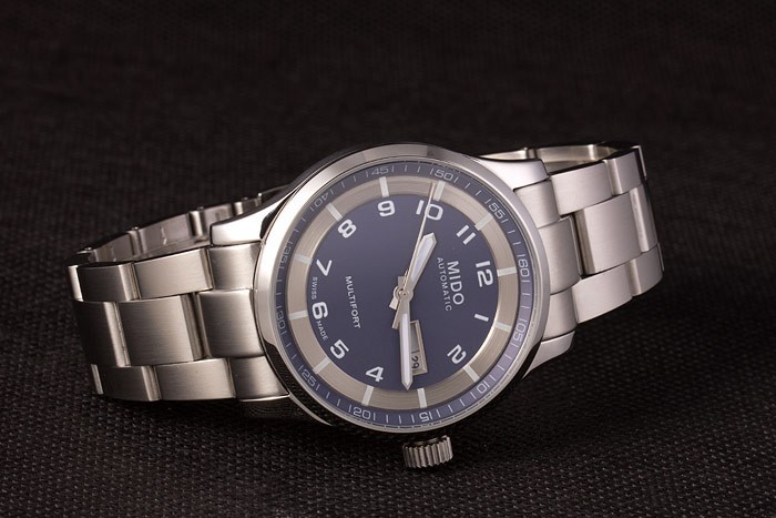 Acier inoxydable Mido Multifort Gris Strap-Cadran Argent 80295-2