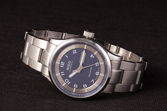 Acier inoxydable Mido Multifort Gris Strap-Cadran Argent 80295-3