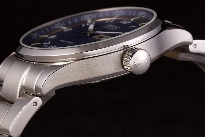 Acier inoxydable Mido Multifort Gris Strap-Cadran Argent 80295-4