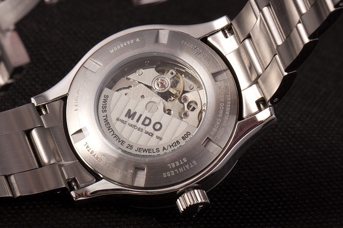Acier inoxydable Mido Multifort Gris Strap-Cadran Argent 80295-7