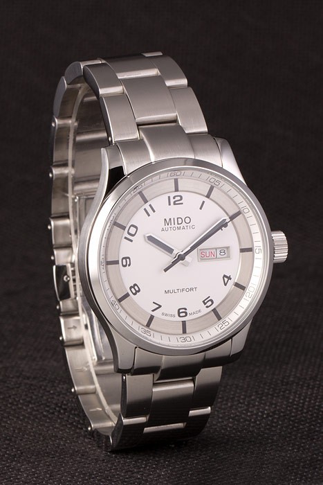 Mido Multifort bracelet en acier inoxydable Cadran Blanc 80291-1