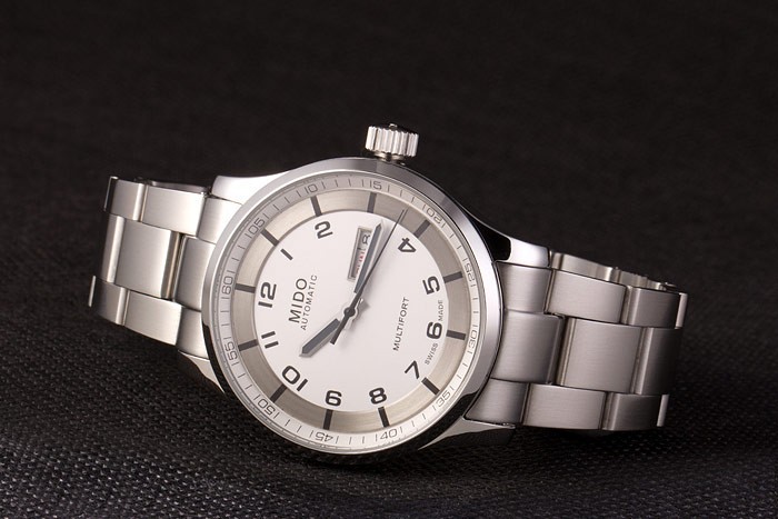 Mido Multifort bracelet en acier inoxydable Cadran Blanc 80291-3