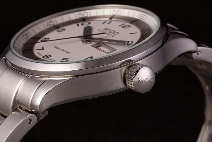 Mido Multifort bracelet en acier inoxydable Cadran Blanc 80291-4