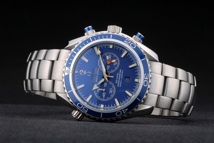 Omega Seamaster Planet Ocean Blue Tachymeter cadran bleu bracelet en acier inoxydable 80239-2