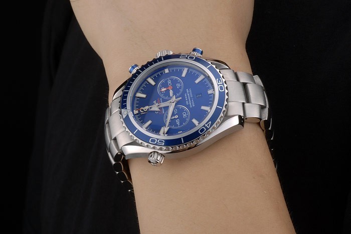 Omega Seamaster Planet Ocean Blue Tachymeter cadran bleu bracelet en acier inoxydable 80239-8