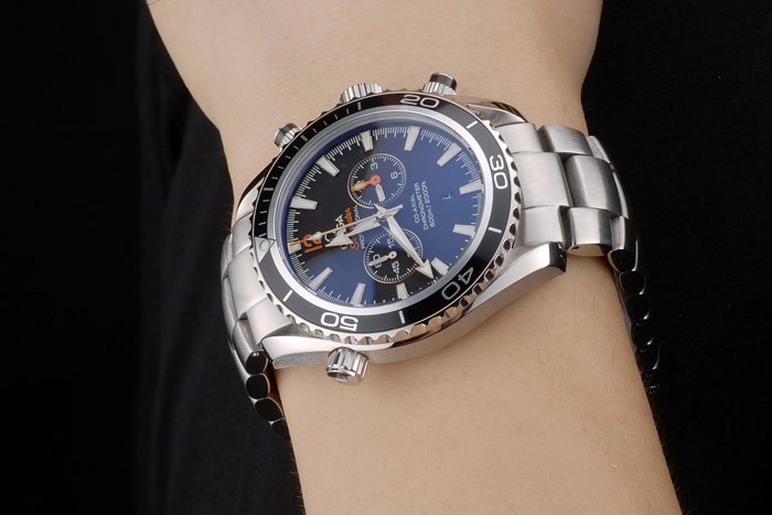 Omega Seamaster Planet Ocean Noir Tachymeter cadran noir bracelet en acier inoxydable 80240-1