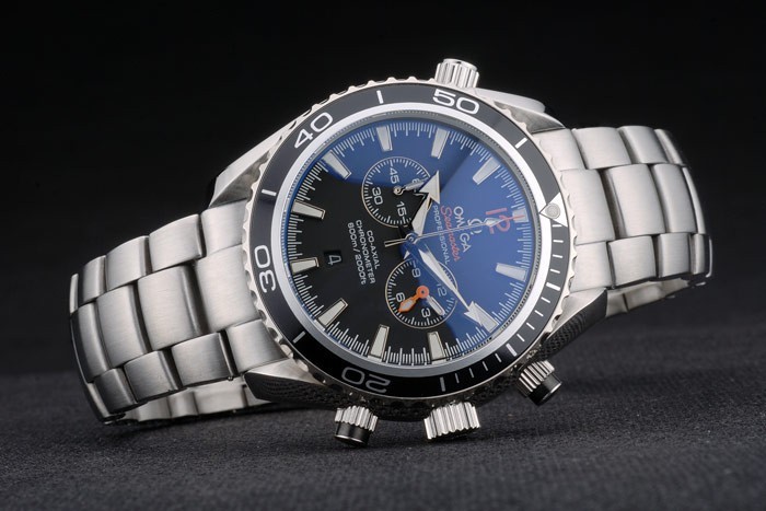 Omega Seamaster Planet Ocean Noir Tachymeter cadran noir bracelet en acier inoxydable 80240-3