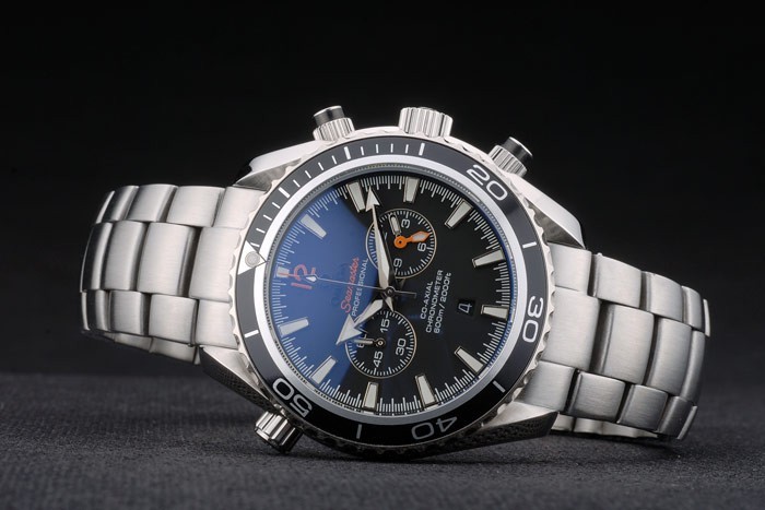 Omega Seamaster Planet Ocean Noir Tachymeter cadran noir bracelet en acier inoxydable 80240-4