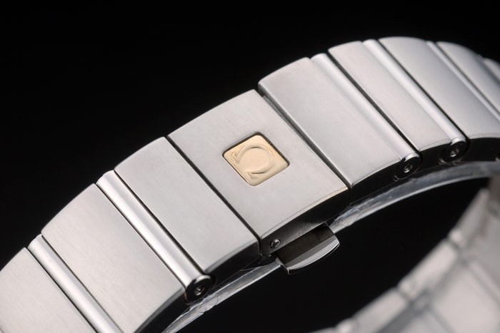 Argent Swiss Lady Omega Constellation Bracelet en acier inoxydable Dial 80290-4
