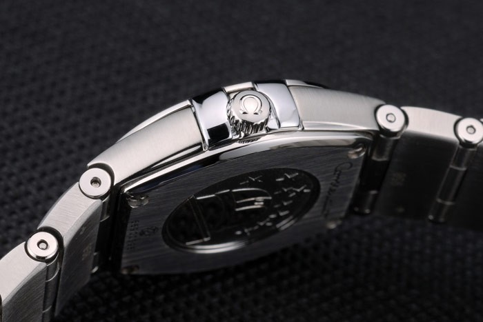 Argent Swiss Lady Omega Constellation Bracelet en acier inoxydable Dial 80290-7