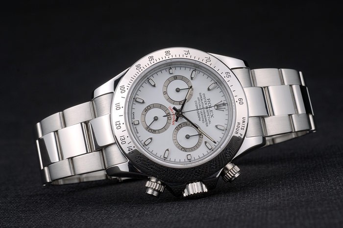 Swiss Rolex Daytona en acier inoxydable Bracelet Cadran Blanc 80297-4