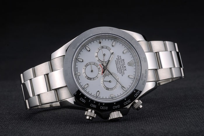 Rolex Daytona Noir Tachymeter Céramique Steep inoxydable Strap cadran blanc 80249-3