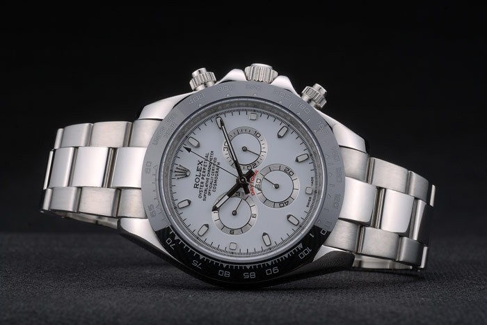 Rolex Daytona Noir Tachymeter Céramique Steep inoxydable Strap cadran blanc 80249-4