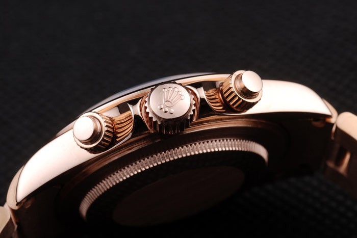 Rolex Daytona en or rose en acier inoxydable plaqué cadran noir-9