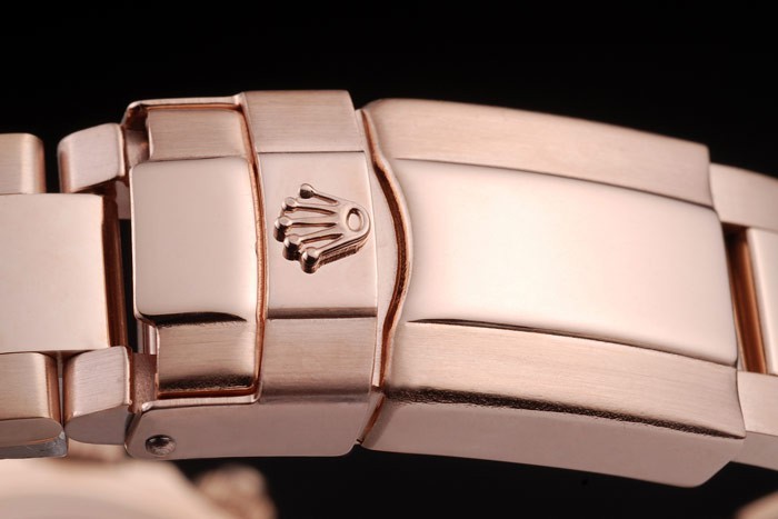 Rolex Daytona en or rose en acier inoxydable plaqué cadran noir-6