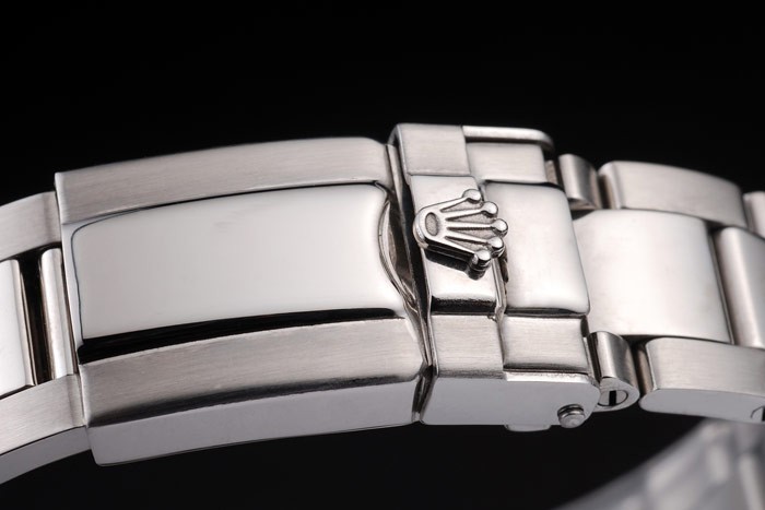 Rolex Daytona en acier inoxydable noir émaillé cadran argenté-6