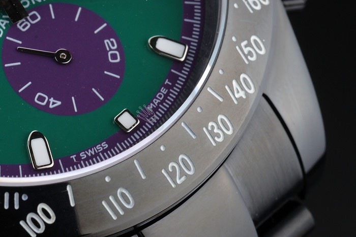 Rolex Daytona Noir Ion plaqué tachymètre noir bracelet en acier inoxydable cadran vert 80246-9
