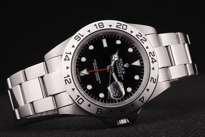 Rolex Explorer en acier inoxydable cadran noir tachymètre-2