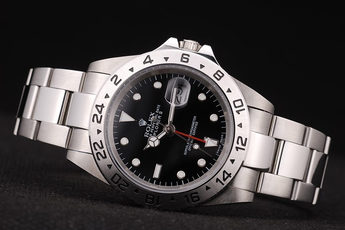 Rolex Explorer en acier inoxydable cadran noir tachymètre-3