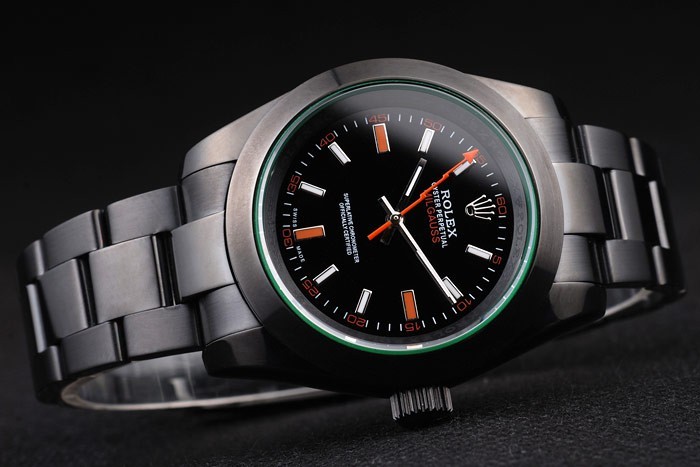 Rolex Milgauss teinté vert Saphire Pro-Hunter cadran noir-1