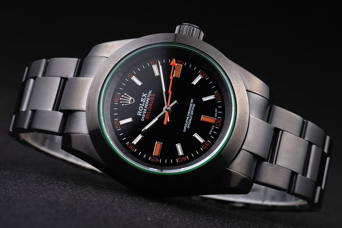 Rolex Milgauss teinté vert Saphire Pro-Hunter cadran noir-2