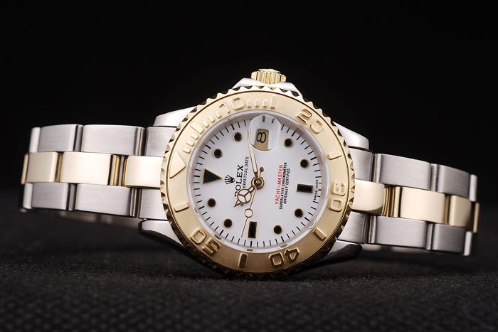 Rolex Yacht Master Gold Cadran Blanc Tachymeter-3