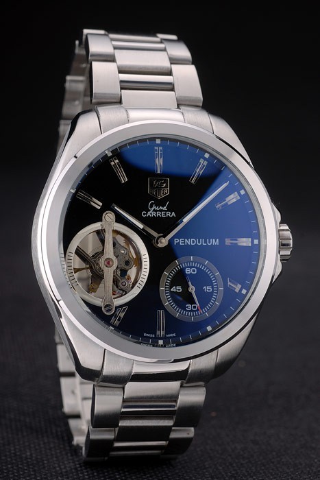 Tag Heuer Carrera Pendulum bracelet en cuir noir 7919-1