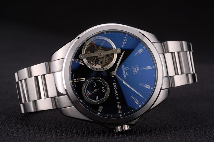 Tag Heuer Carrera Pendulum bracelet en cuir noir 7919-2