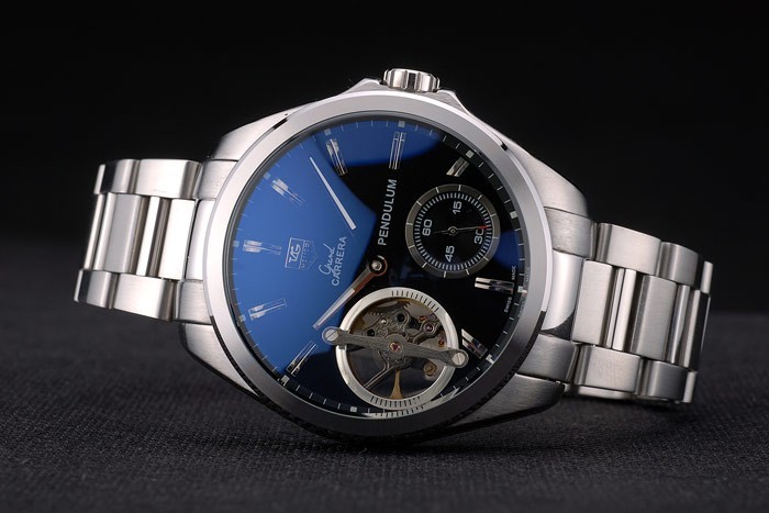 Tag Heuer Carrera Pendulum bracelet en cuir noir 7919-3