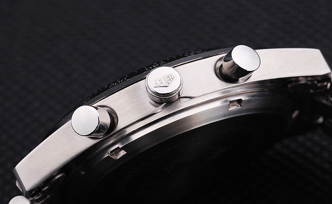 Tag Heuer Carrera céramique noire Bracelet caoutchouc Bezel 7911-1