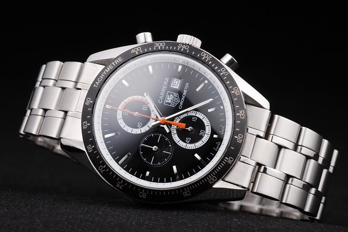 Tag Heuer Carrera céramique noire Bracelet caoutchouc Bezel 7911-5