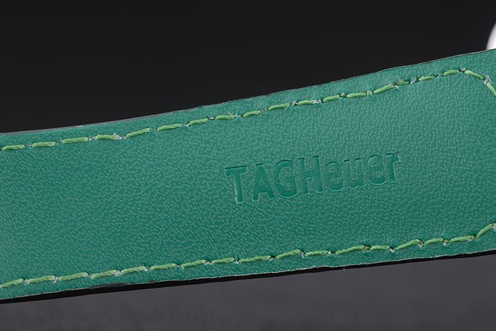 Tag Heuer Carrera McLaren en céramique noire Lunette noire en cuir perforé Strap 7921-9