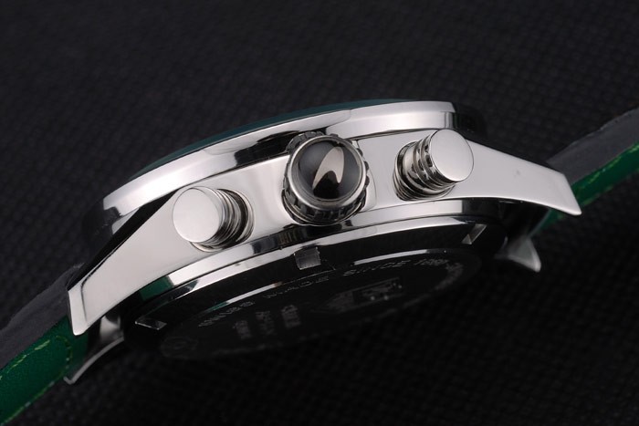 Tag Heuer Carrera McLaren en céramique noire Lunette noire en cuir perforé Strap 7921-1