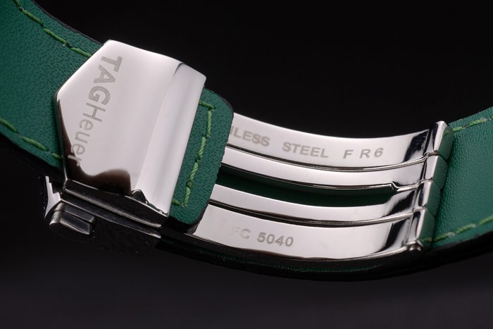 Tag Heuer Carrera McLaren en céramique noire Lunette noire en cuir perforé Strap 7921-7