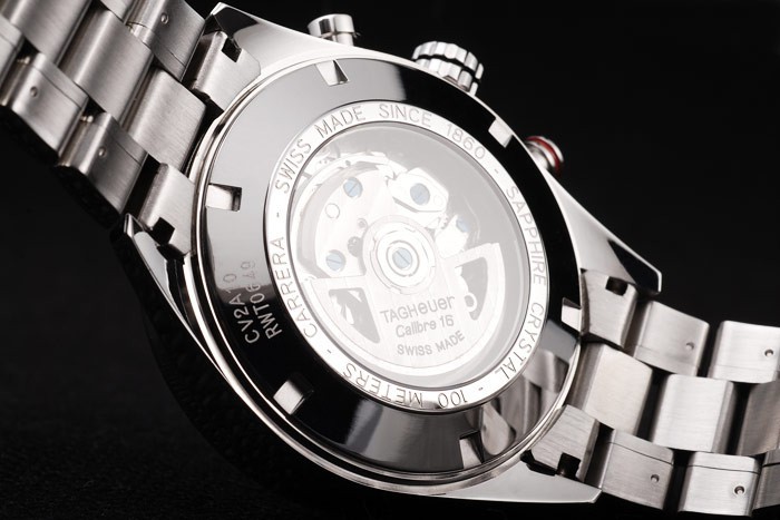 Tag Swiss Heuer Carrera Tachymètre Lunette en acier inoxydable Checkered Brown Dial-6