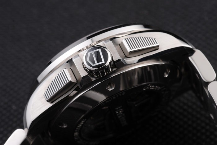 Tag Swiss Heuer Carrera Tachymètre Lunette en acier inoxydable cadran noir-9
